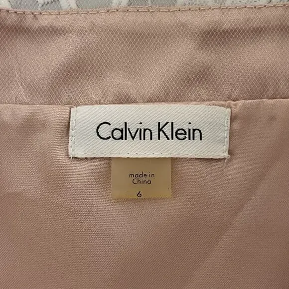 Calvin Klein IVY One Shoulder Sheath Dress Size 6 White Floral Lace Lined NEW - Picture 8 of 12